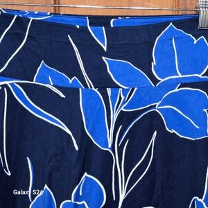 Chaps Womens Navy Blue Royal Blue Floral Maxi Skirt Size Medium NWT